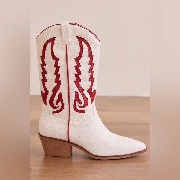 Altar'd State Shoes - Altar'd State White and Red Heeled Boots